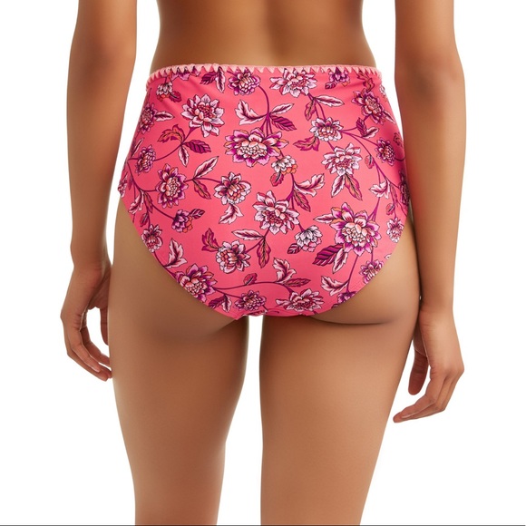 T&T Storybook Romance Coral Pink Floral Print 2 Piece Bikini Swimsuit - Picture 5 of 16